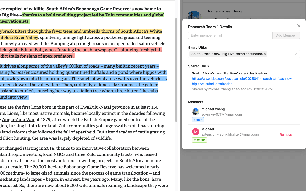 Collaborative and Sharing Feature
